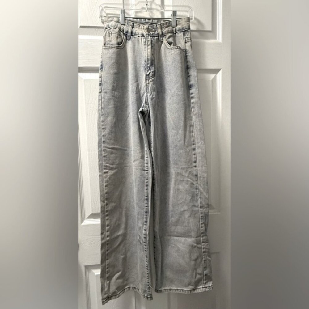 SHEIN Light Blue Wash Wide-Leg Jeans - Size XS